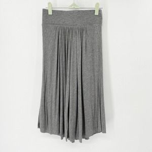 Kit and Ace Ruffled Feathers Cashmere Blend Pleated A-Line Midi Skirt‎ Sz 4 Gray